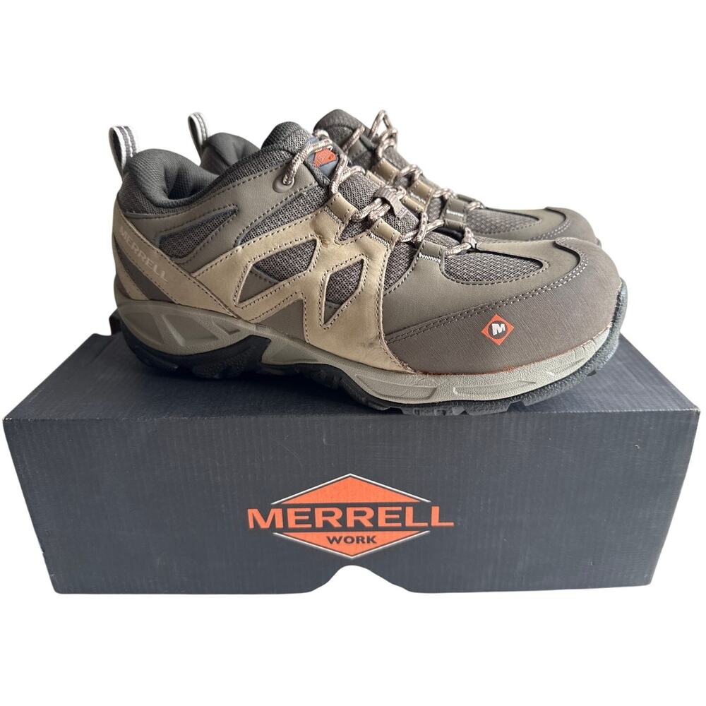 Merrell Siren Safety Work Shoe Women's 10M Alloy Toe EH‎ Leather Brindle J099322